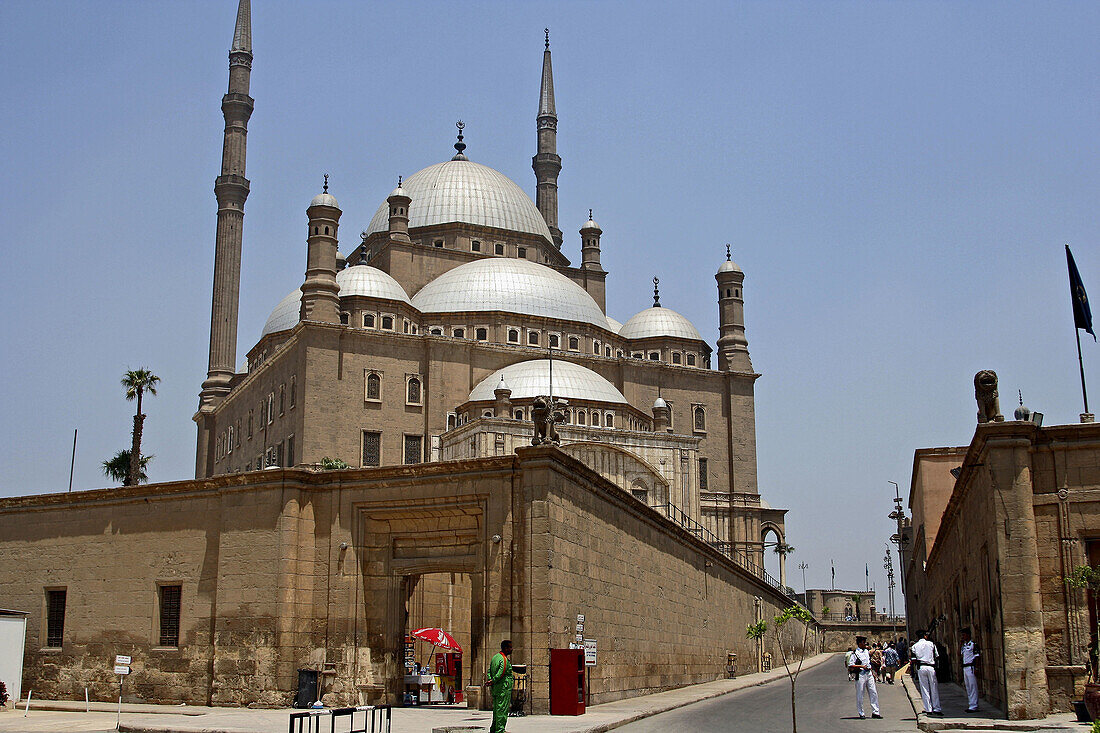 The landmark Mohammed Ali mosque Alabaster mosque on top of Saladin Al Aywbi citadel in Cairo, Egypt