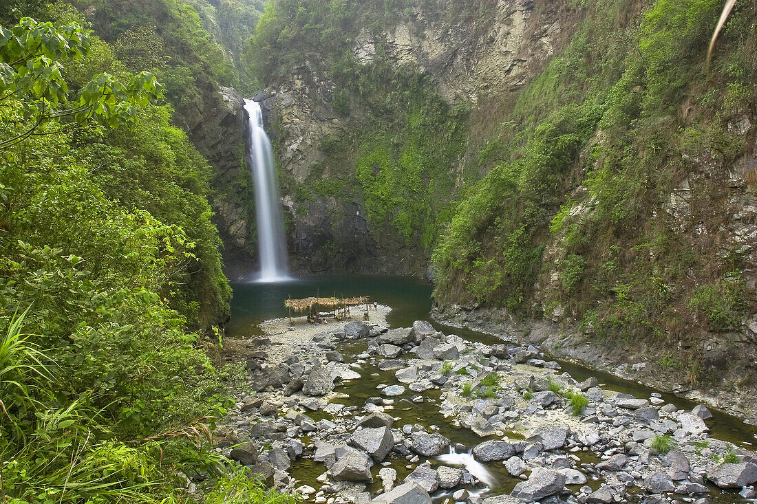 Waterfall, Batad village, Ifugao UNESCO rice terraces Luzon Province, The Philippines