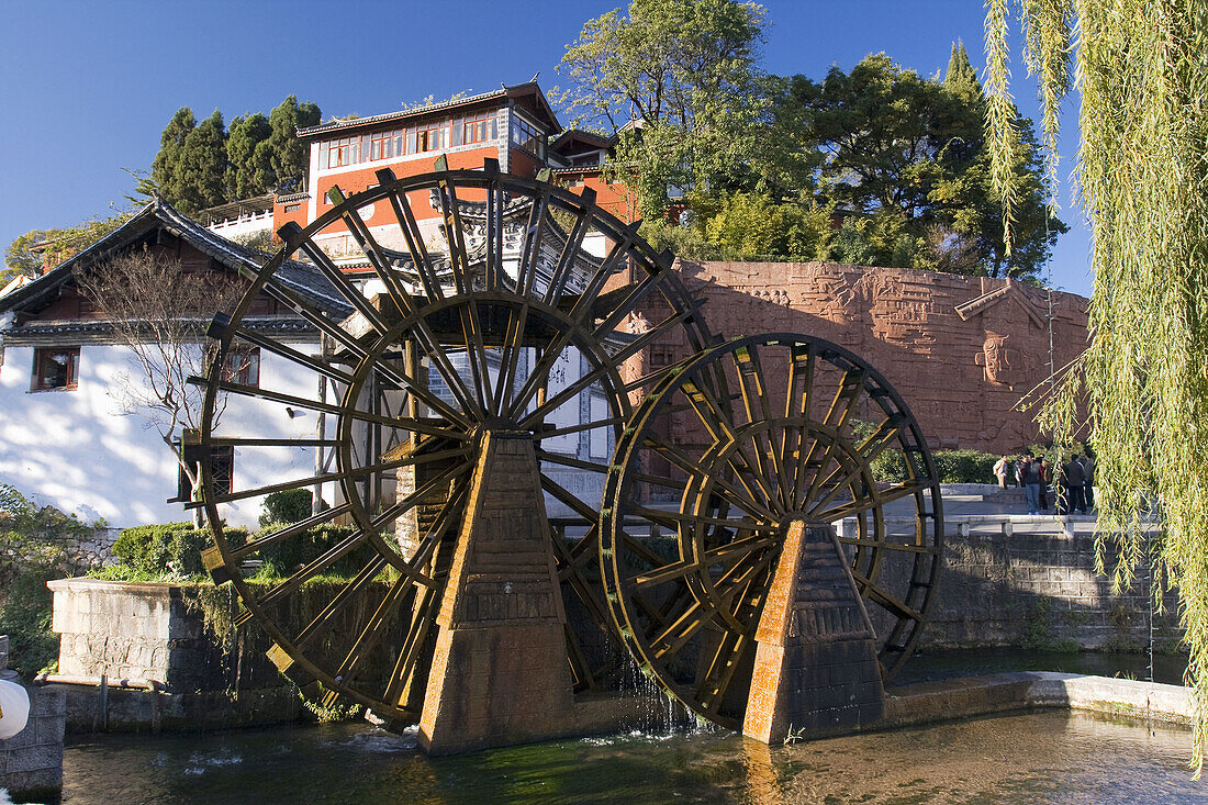 Traditional Water wheels, UNESCO Old Town of Lijiang, Yunnan Province, China