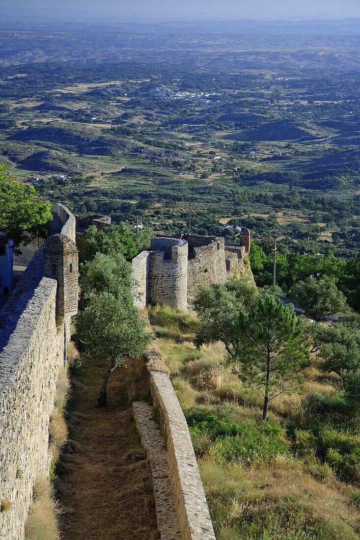 View from Marvao town ramparts, Parque Natural da Serra de Sao Mamede, Alentejo, Portugal