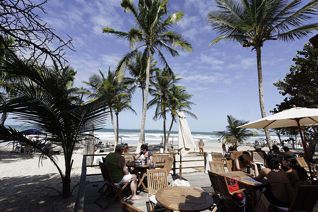 Strandbar, Palmenstrand, Playa El Aqua, Isla Margarita, Nueva Esparta, Venezuela