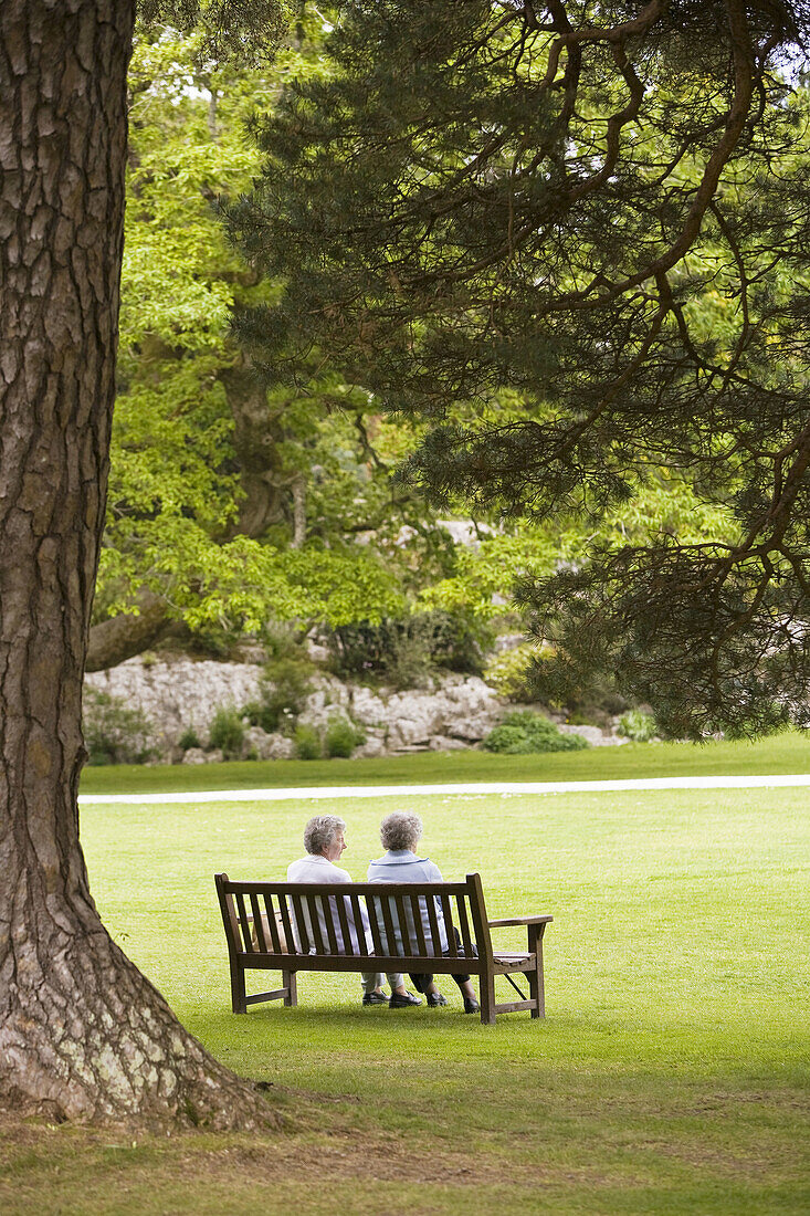 Two ladies enjoying the peace of Muckross Gardens, Ireland