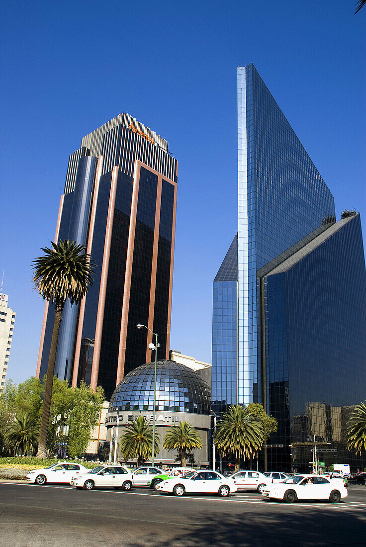 Mexico Stock Exchange and the Reforma Avantel Building.Mexico City.