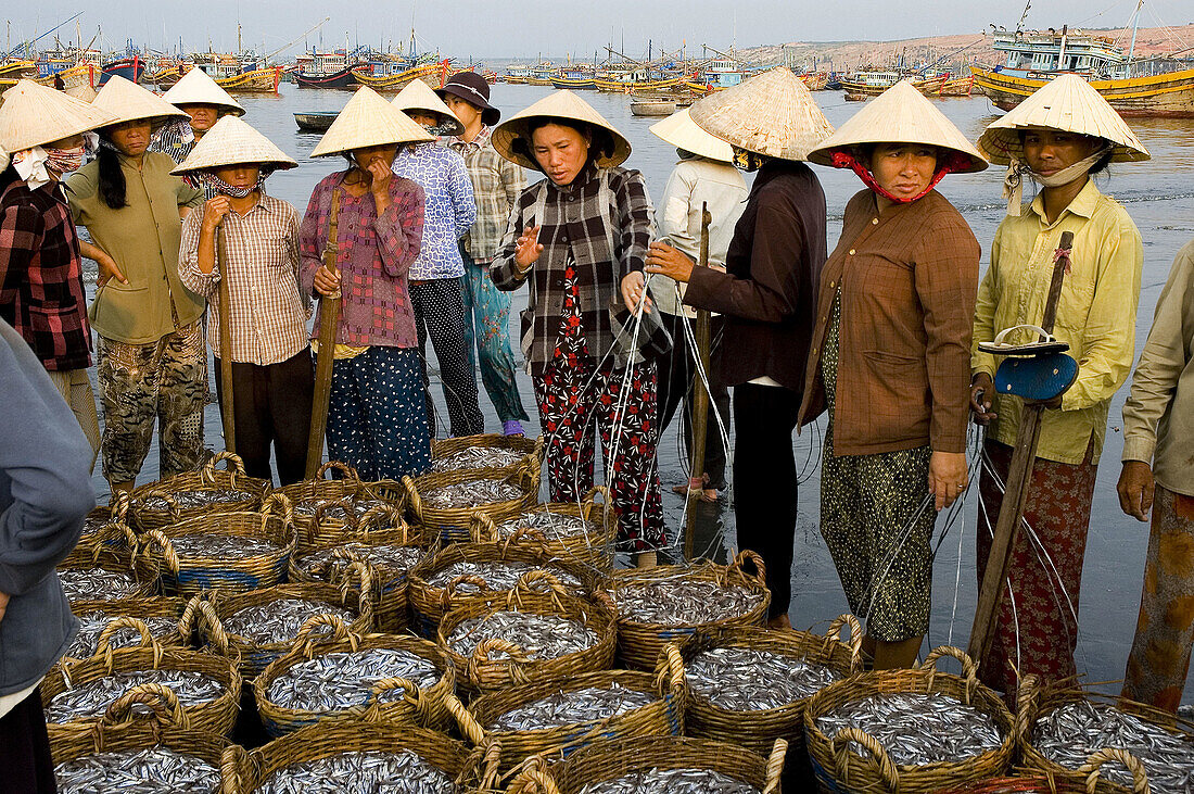 Fishermen at Mui Ne village, Phan Thiet, Vietnam