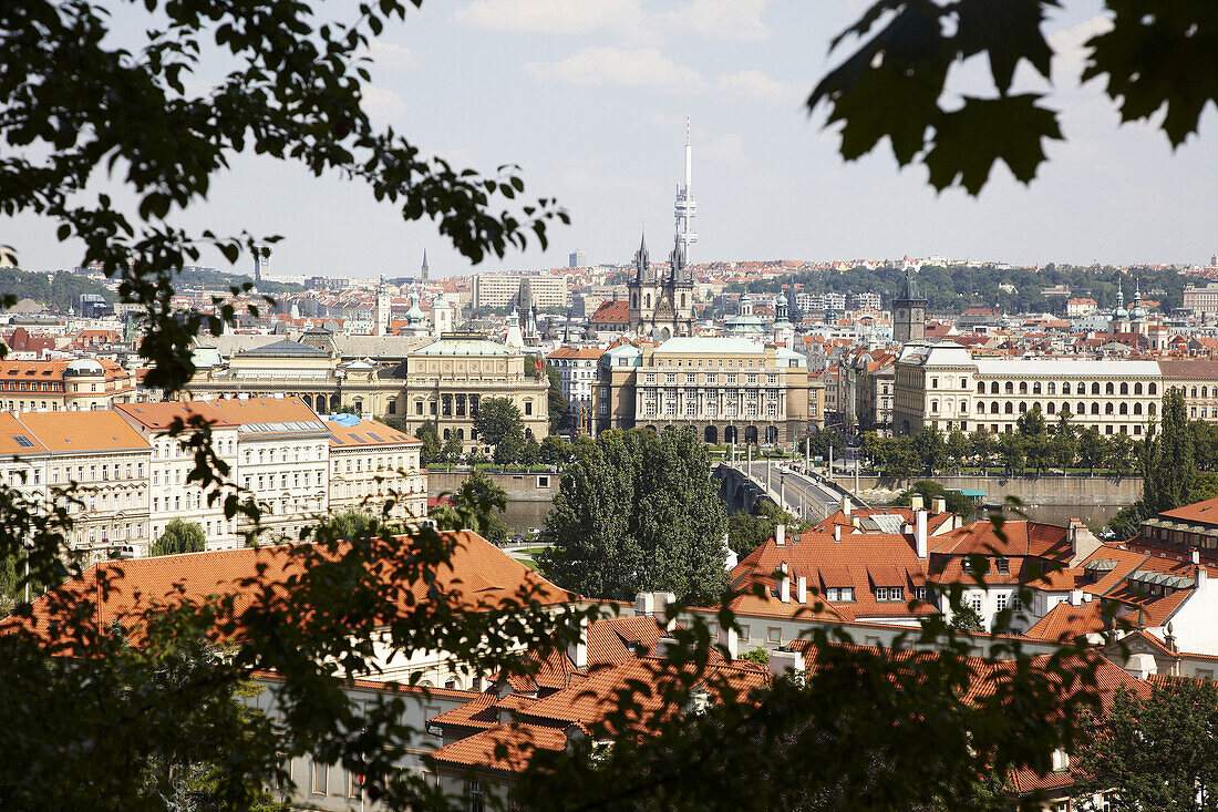 Prag von den Gärten des Wallenstein-Palastes aus gesehen, Mala Strana, Prag, Tschechische Republik