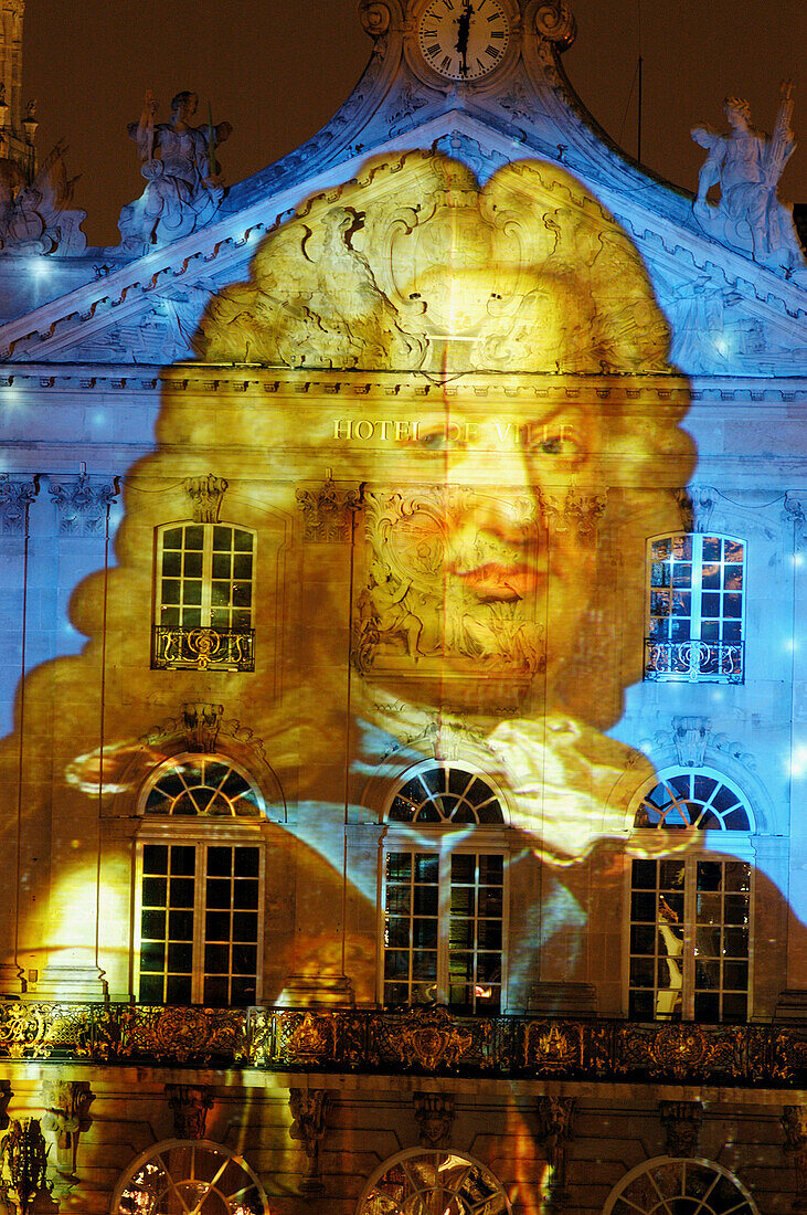 Light show at Place Stanislas, Nancy. Lorraine, France