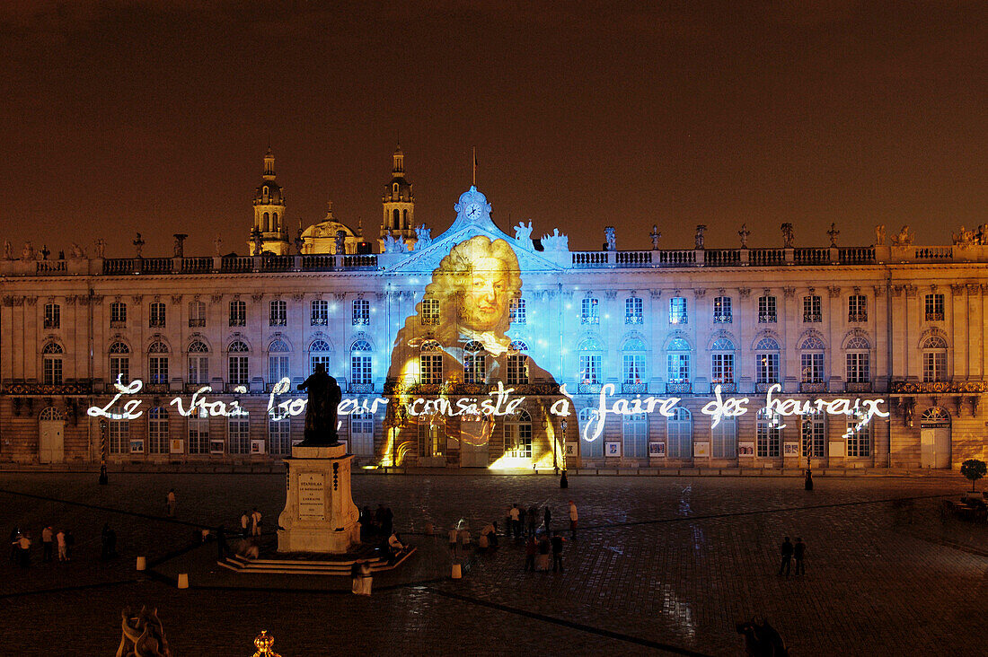 Light show at Place Stanislas, Nancy. Lorraine, France