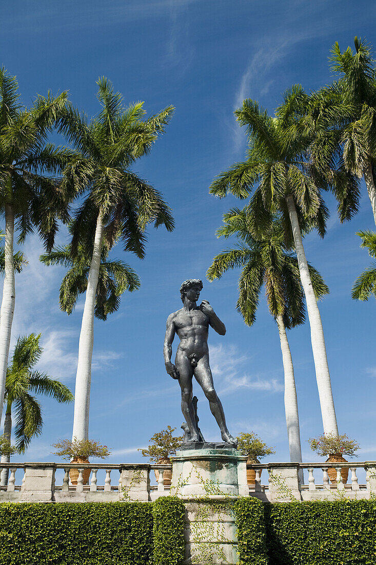 Ringling Museum of Art built John Ringling in Sarasota, Florida. Formal Italian Garden with copy of Michelangelos David.