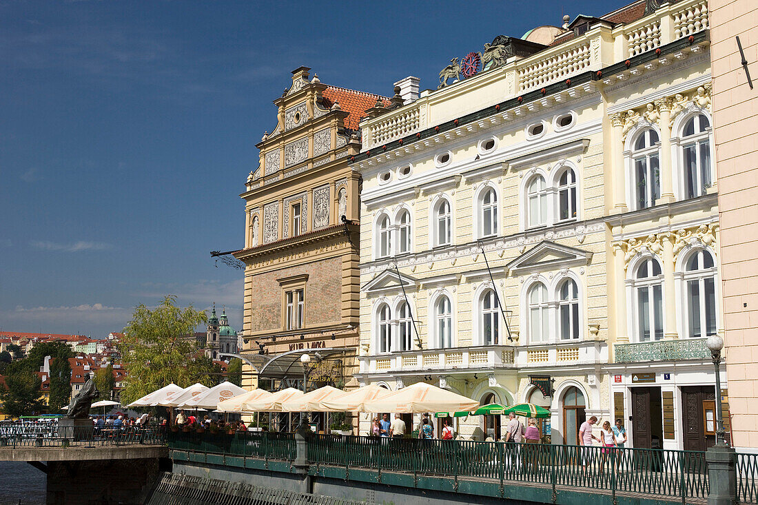 Outdoor cafes smetana museum old town stare mesto. Prague. Czech Republic.