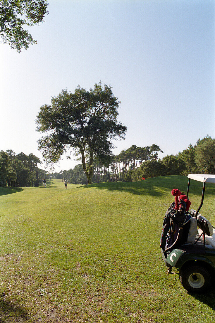 Golf club with vehicle, Moliets, Aquitaine, France