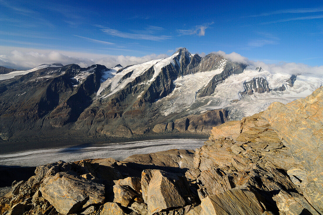 Pasterzengletscher am Fuße des Großglockners, 3798m, Gletscher, Hohe Tauern Nationalpark, Kärnten, Österreich