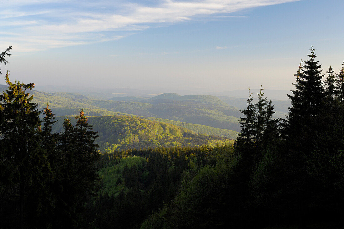 View from Inselsberg, near Brotterode, near Tabarz, Thuringian Forest, Thuringia, Germany