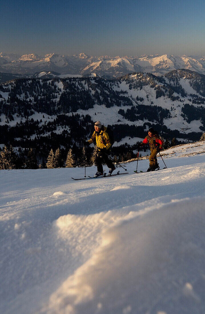 Frauen, Skitour am Hochgrat, Allgäuer Alpen, Bayern, Deutschland, Europa