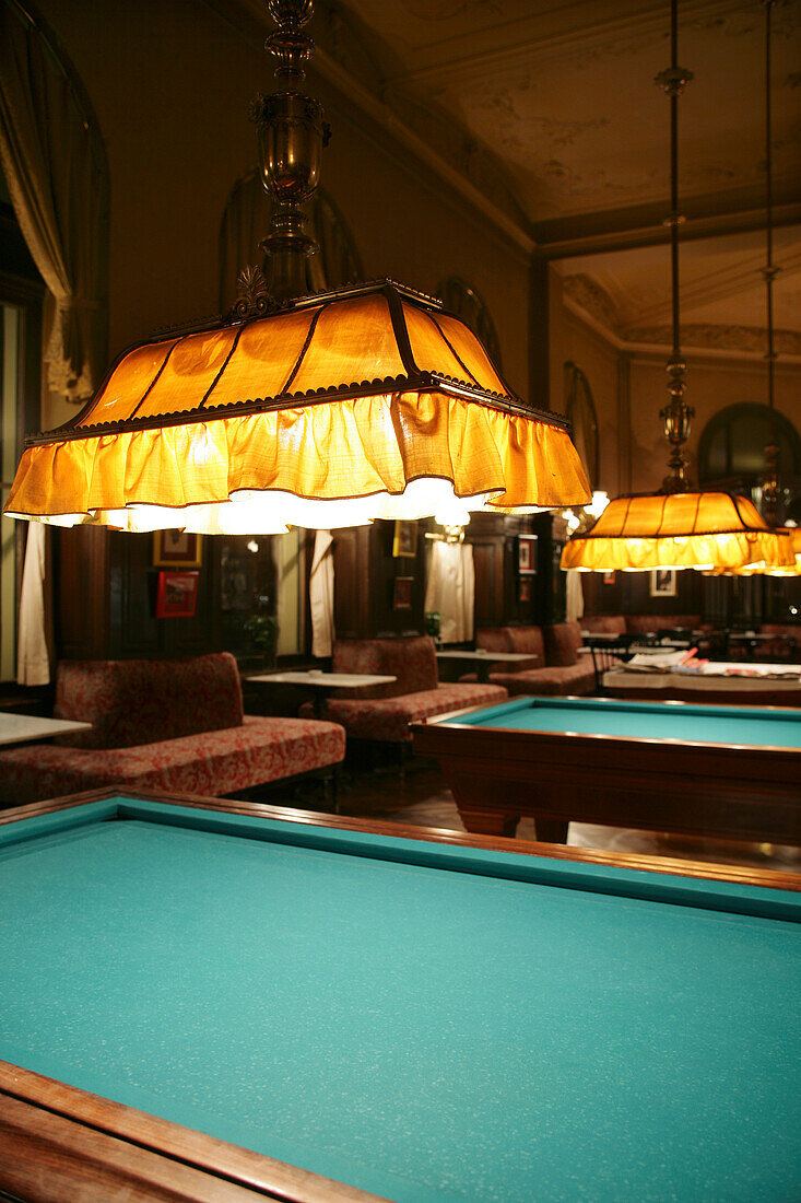 Billiardtische in Café Sperl, Wien, Österreich