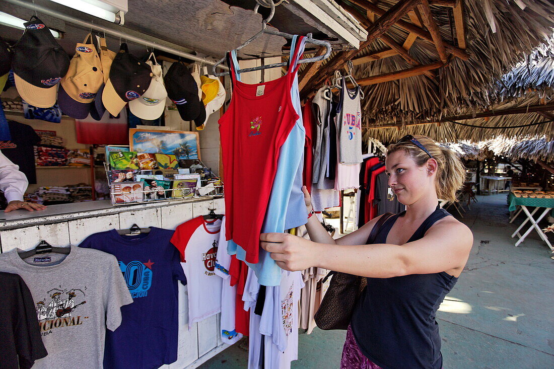 Woman shopping on market, Varadero, Matanzas, Cuba, West Indies