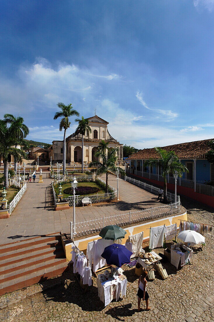 Street stalls at Plaza Mayor, Trinidad, Sancti Spiritus, Cuba, West Indies