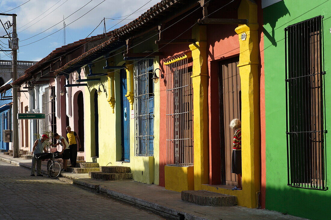 Houses at Plaza del Carmen, Camaguey, Camaguey, Cuba, West Indies