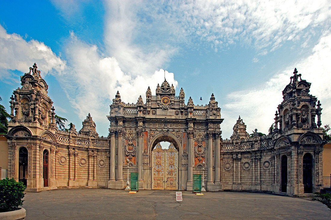 Entrance to Dolmabahce Palace,  Istanbul,  Turkey