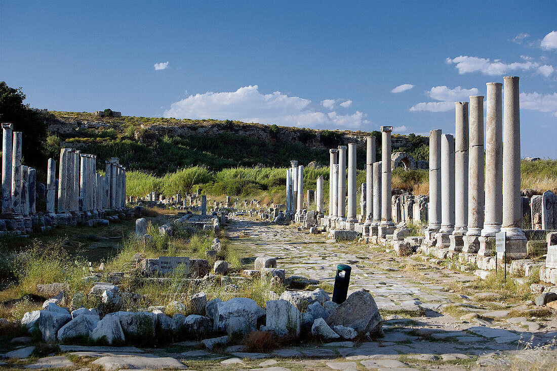Colonnade avenue,  ruins of Perga. Turkey