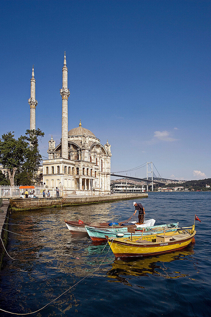 Ortakoy Mosque and Phosphorus Bridge,  Istanbul,  Turkey