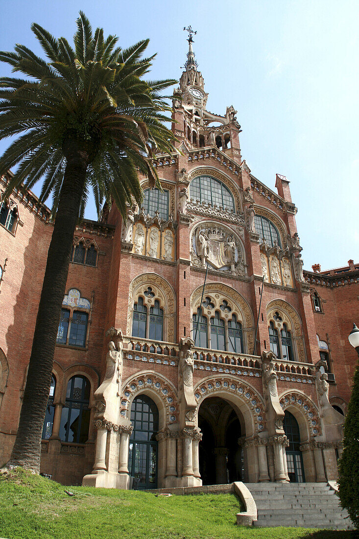 Hospital de Sant Pau (1902-1930 by Lluis Domenech i Montaner), Barcelona. Catalonia, Spain