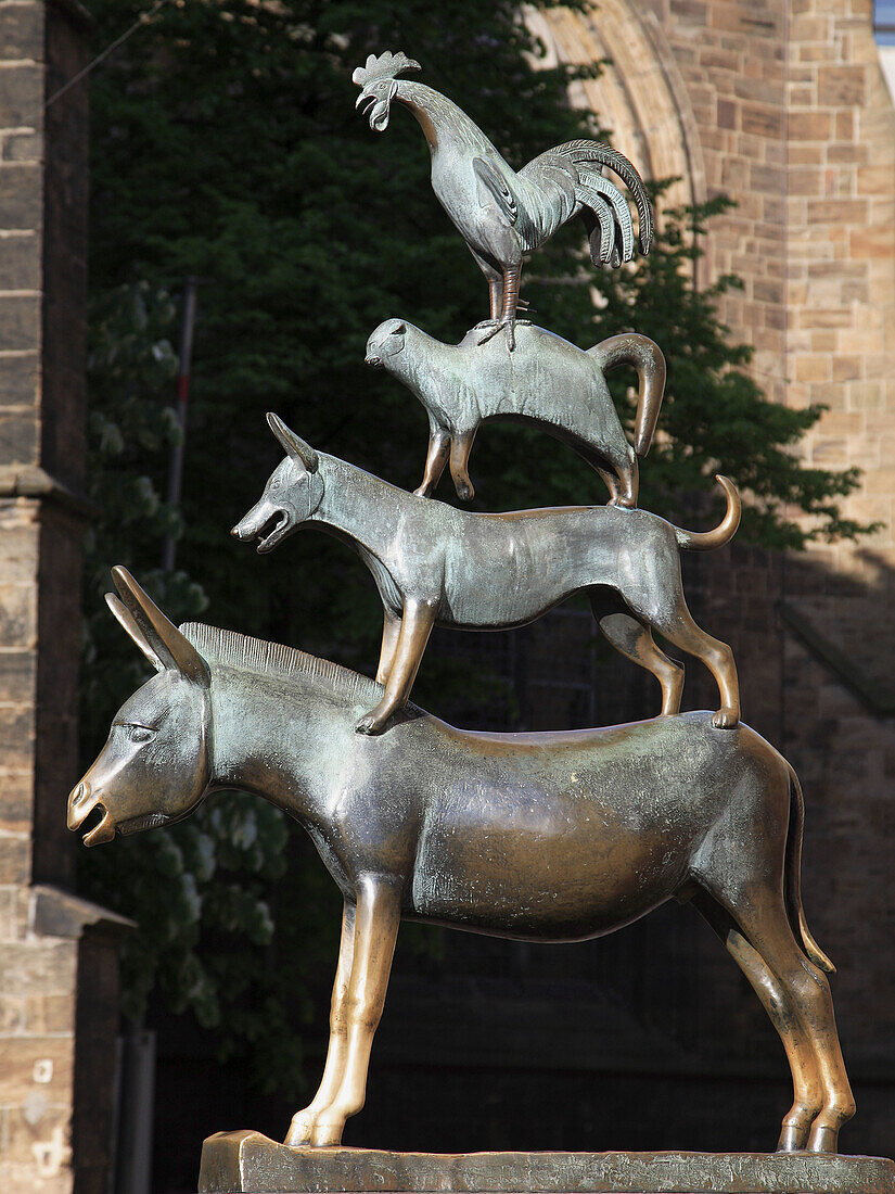 Germany, Bremen, Town Musicians statue