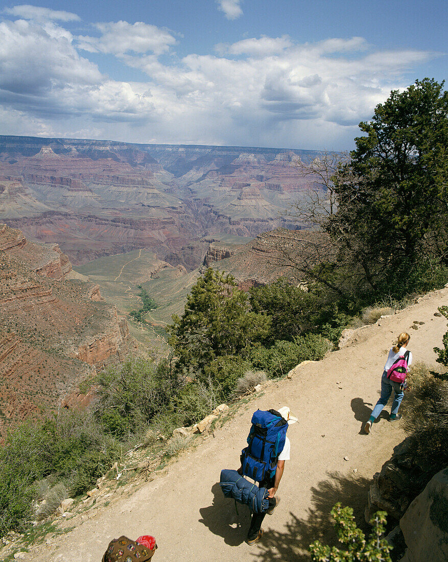 Walkers trekking in the Grand Canyon, Grand Canyon, Arizona, USA