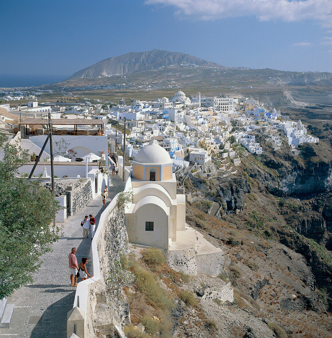 View of hillside village, Santorini Island, Greek Islands