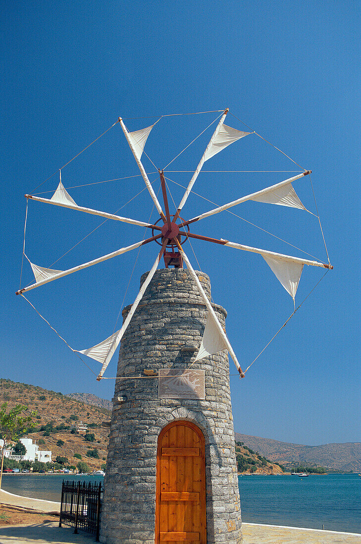 Windmill, Elounda Village, Crete, Greek Islands