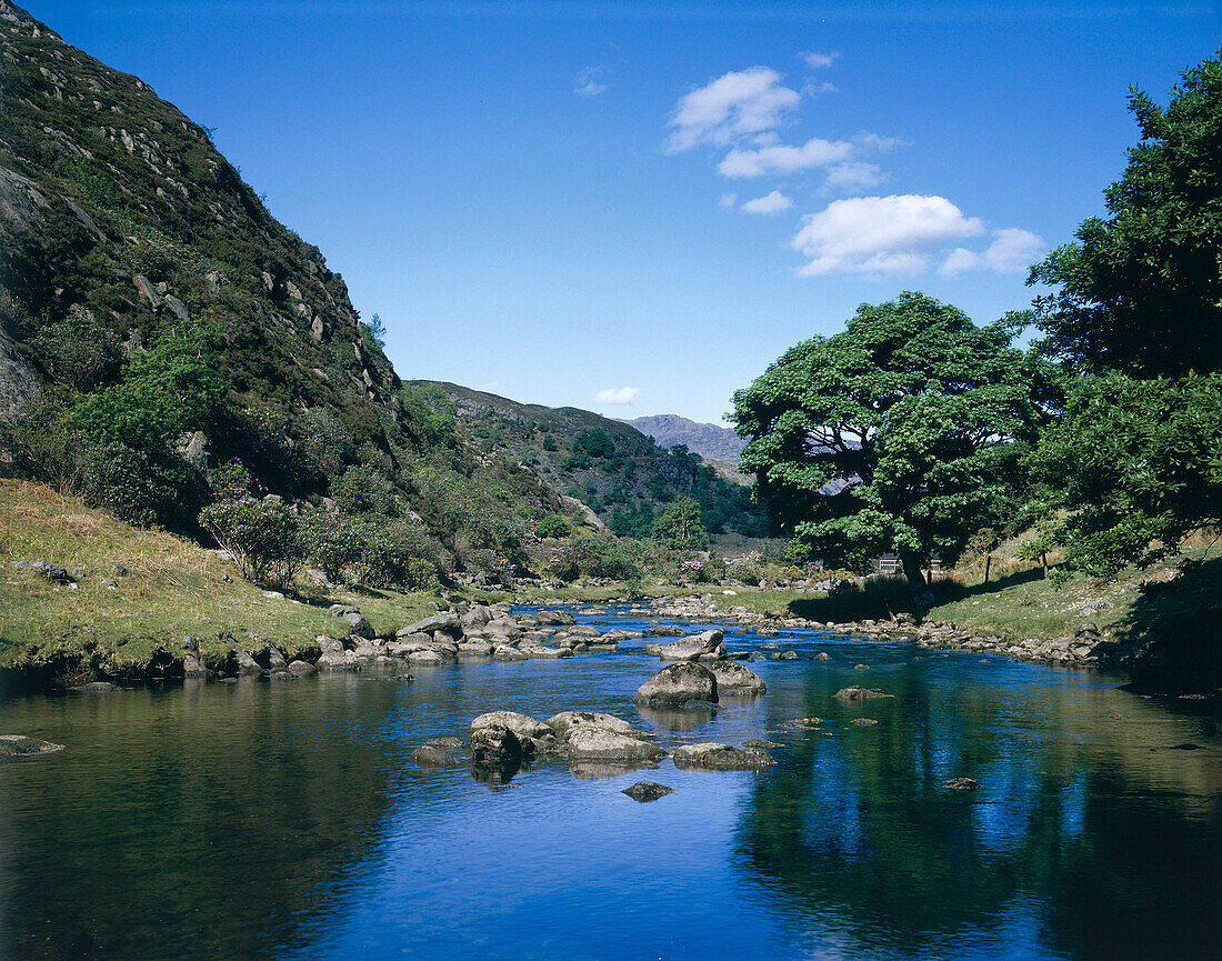 Afon Glaslyn River, Dinas, Snowdonia, UK, Wales