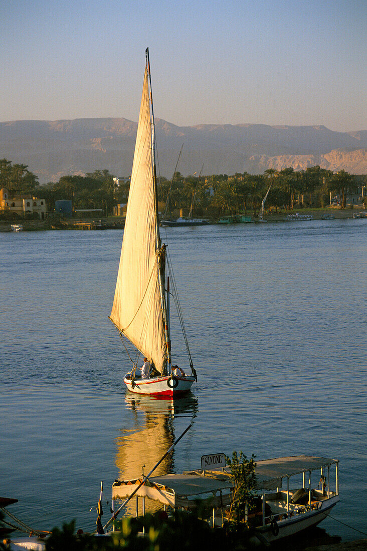River Nile with Felucca, Luxor, Egypt