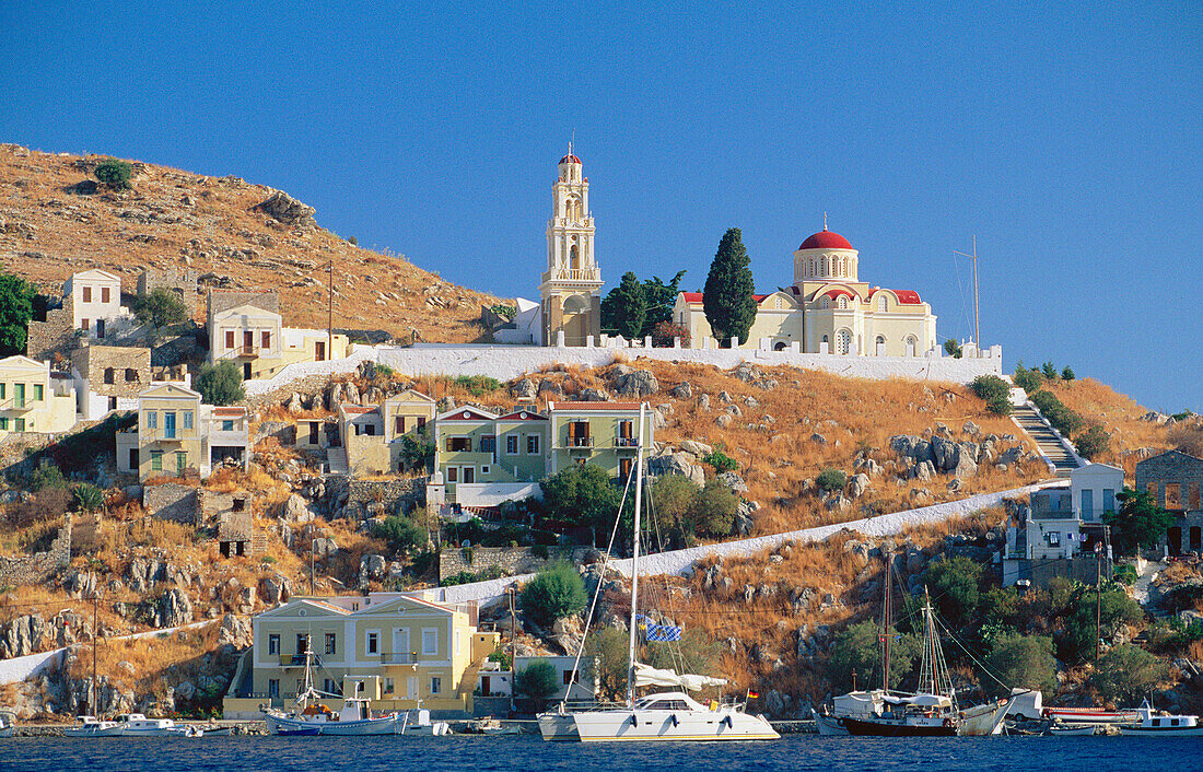 View from Sea, Nos, Symi Island, Greek Islands