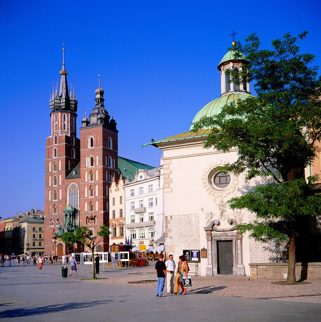 CHURCHES IN MAIN SQUARE, RYNEK GLOWNY, KRAKOW, POLAND