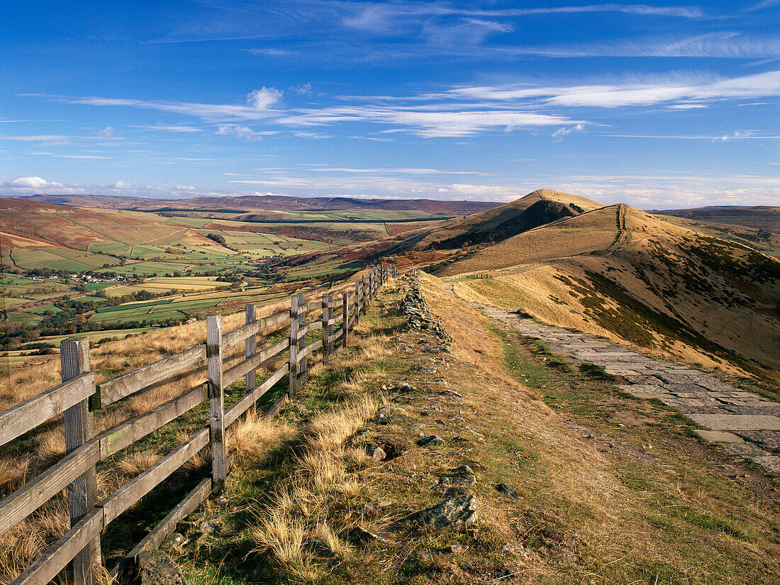 Lose Hill from Mam Tor, Hope Valley, Derbyshire, UK, England