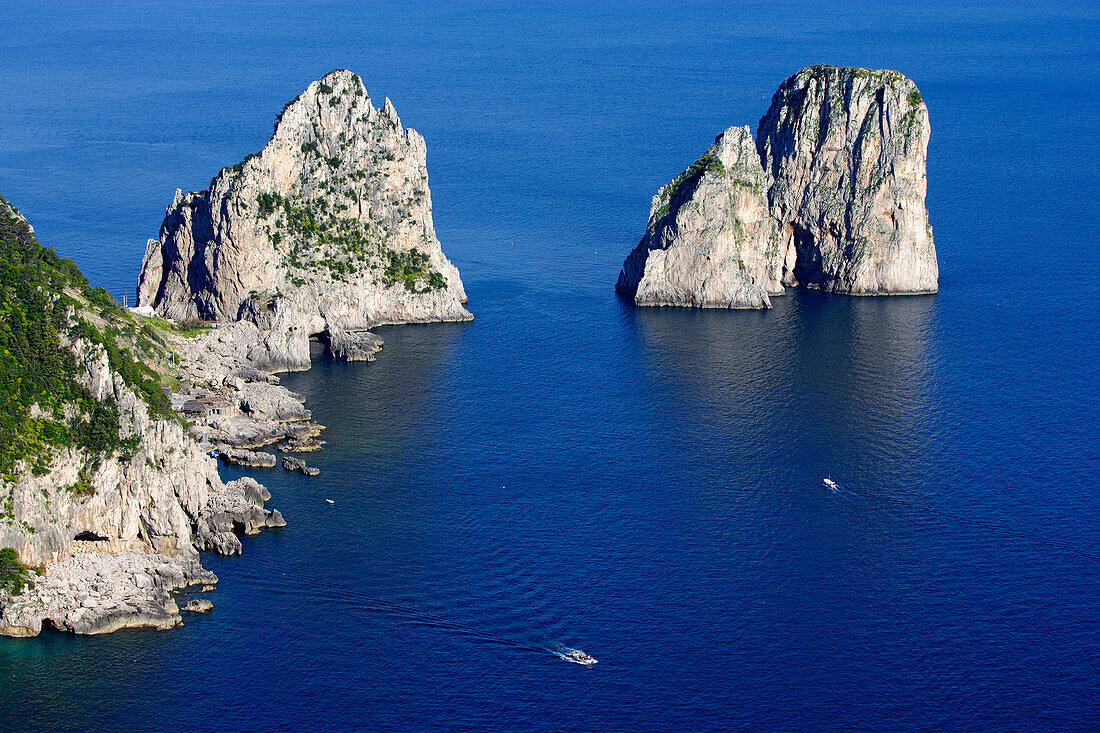 Faraglioni, rock formation at the coast, Capri, Italy, Europe