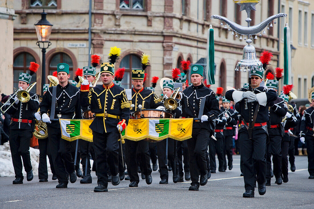 Bergmannparade, Marienberg, Erzgebirge, Sachsen, Deutschland