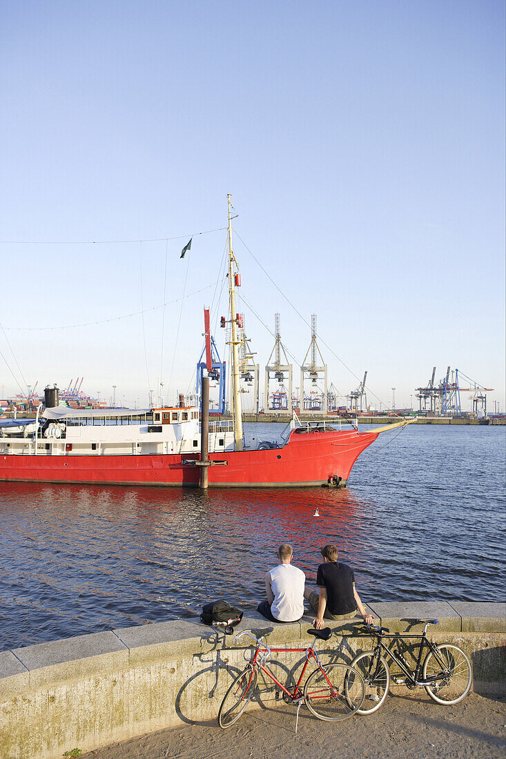 Light ship Elbe 3, Oevelgoenne museum harbor, Hamburg, Germany