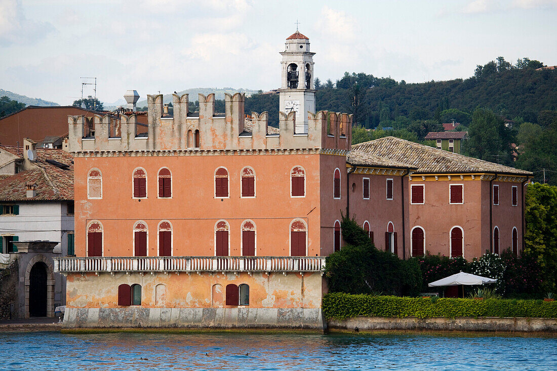 Palace in Lazise at Lake Garda, Verona province, Veneto, Lake Garda, Italy