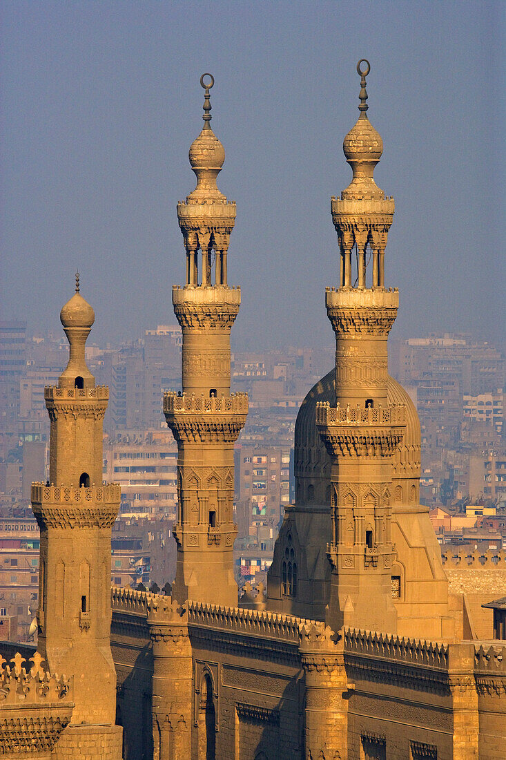 View at the minarets of Al Azhar Mosque, Cairo, Egypt, Africa