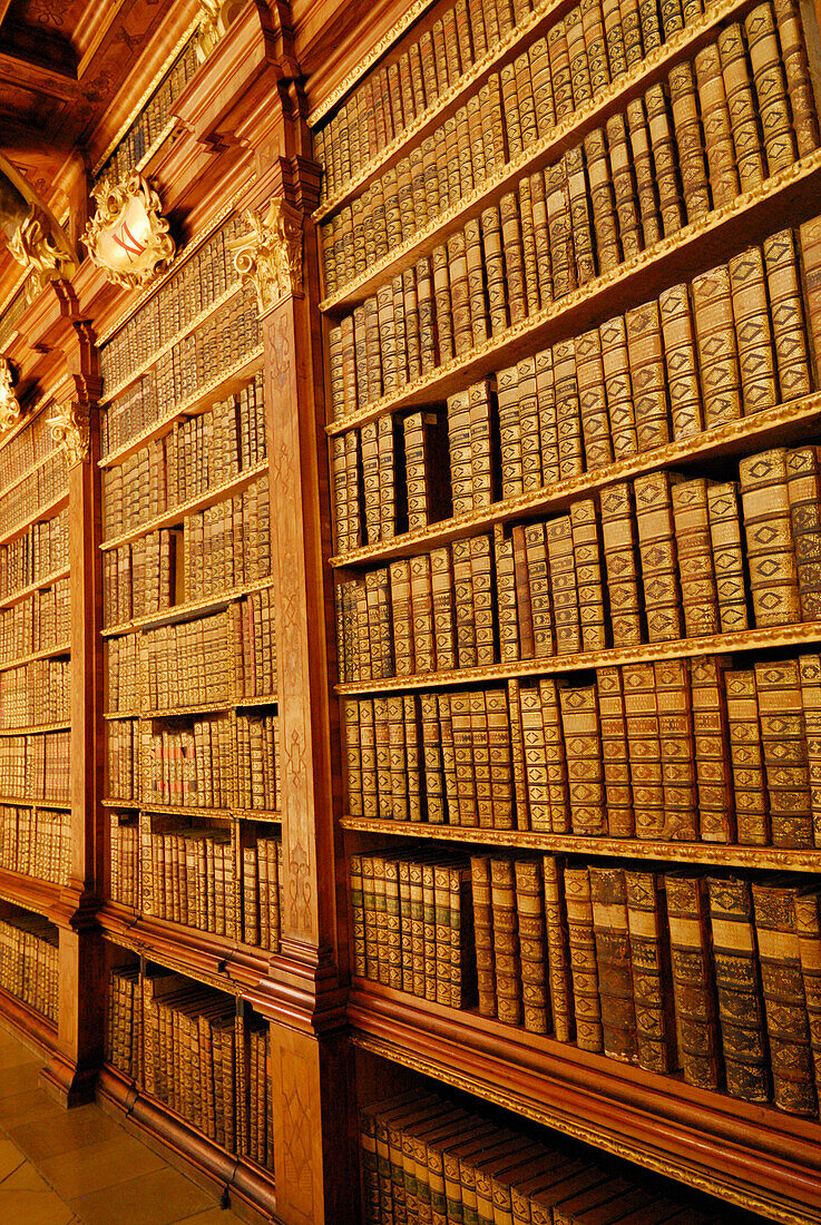 Library, Melk Abbey, Wachau valley, Lower Austria, Austria