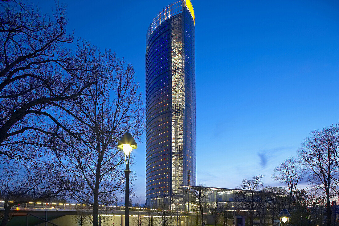 Post Tower in the evening, Bonn, North Rhine-Westphalia, Germany