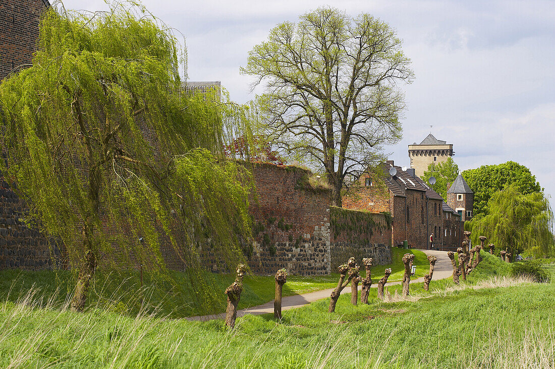 City wall, Zons, Dormagen, North Rhine-Westphalia, Germany
