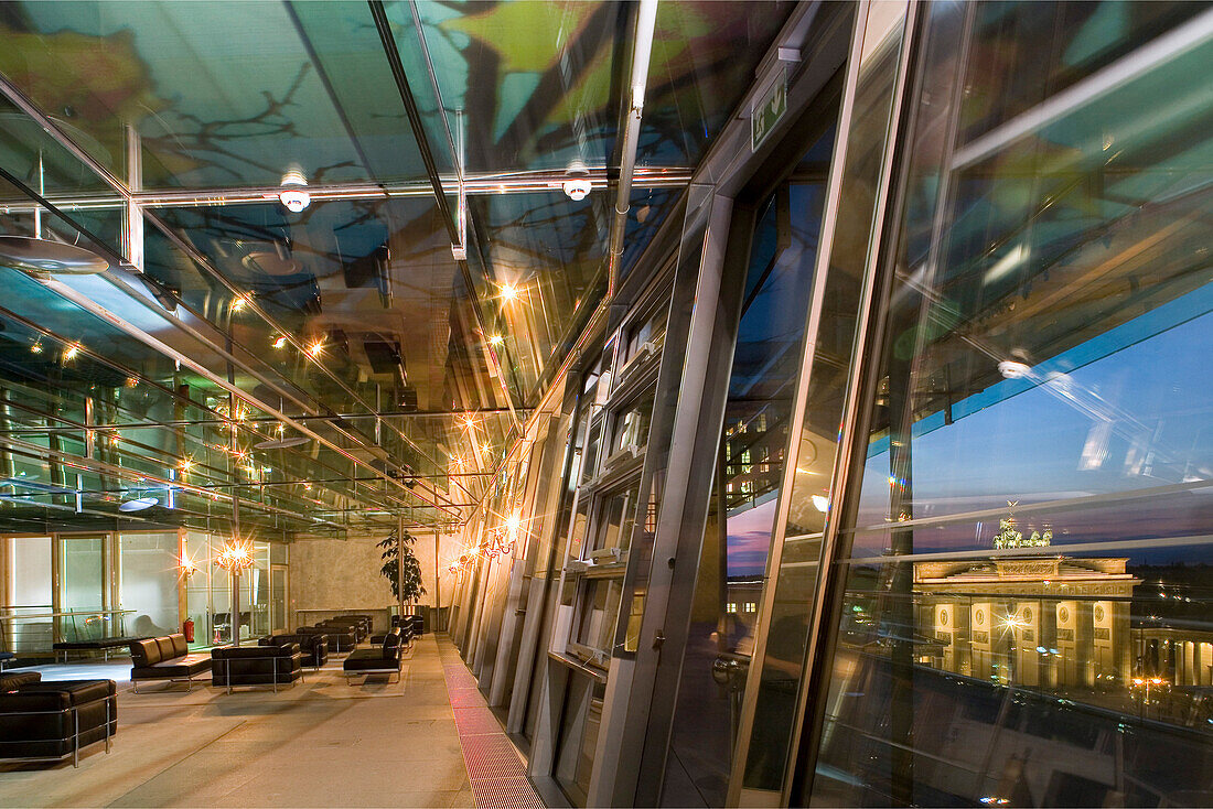 architect, architecture, interior of Academy of the Arts at night, Berlin