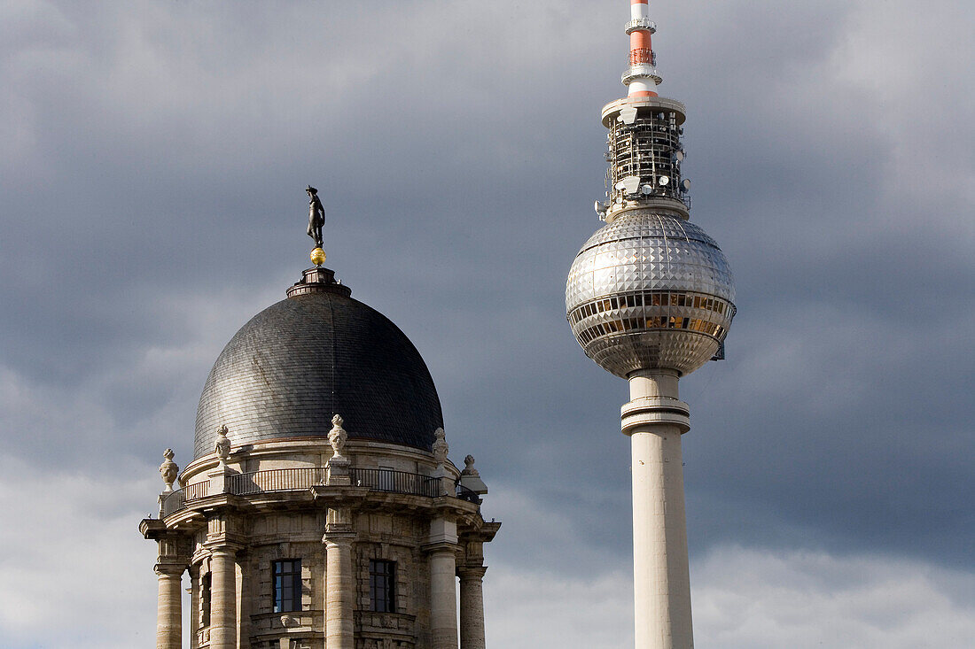 TV tower Berlin, Alexanderplatz, and the Stadthaus, Berlin, Germany