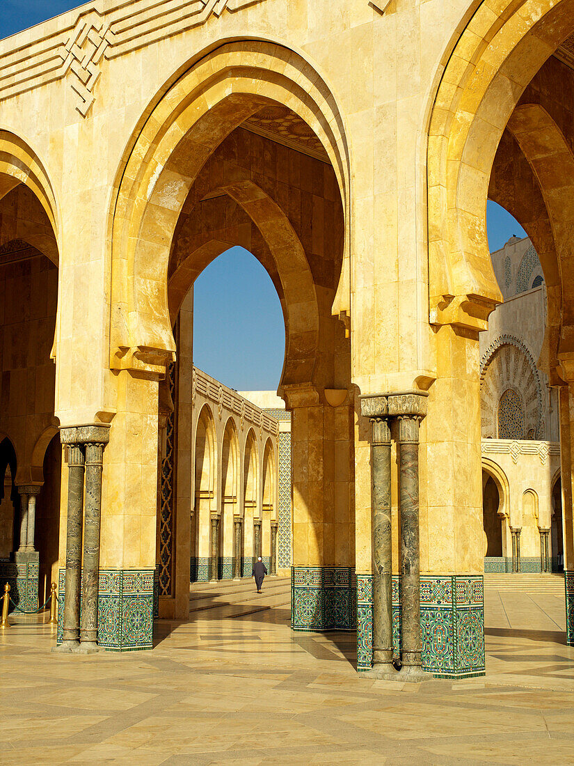 Archway of Hassan II mosque, Casablanca, Morocco