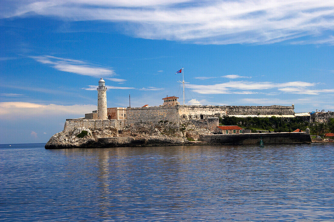 Castillo El Morro at the entrance to the Bay of Havana, Havana, Cuba, Caribbean