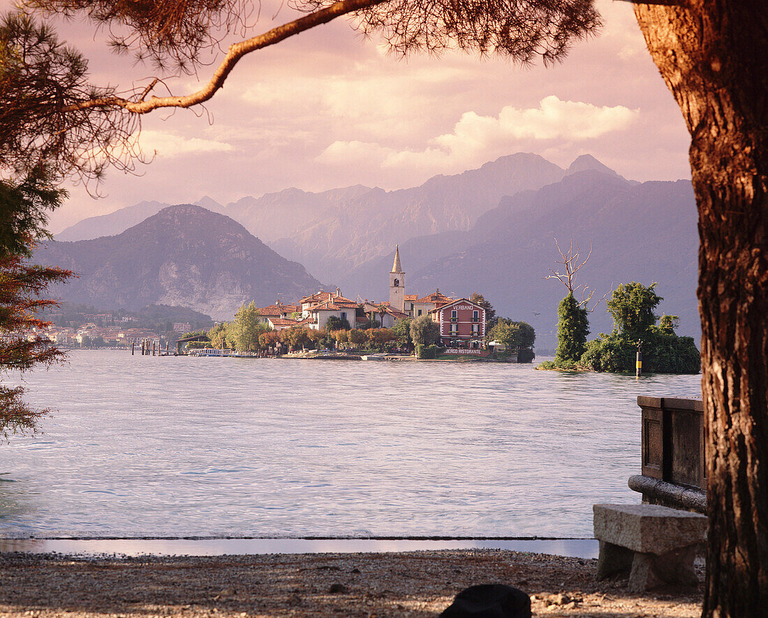 Viewed from Isola Bella, Isola Pescatori, Lombardy, Lake Maggiore, Italy
