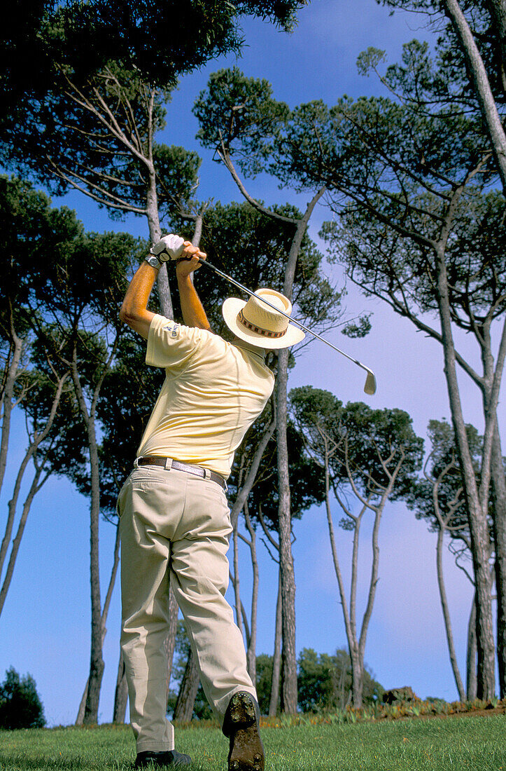Single Golfer at Palheiro Golf Course, Golf, Madeira, Portugal