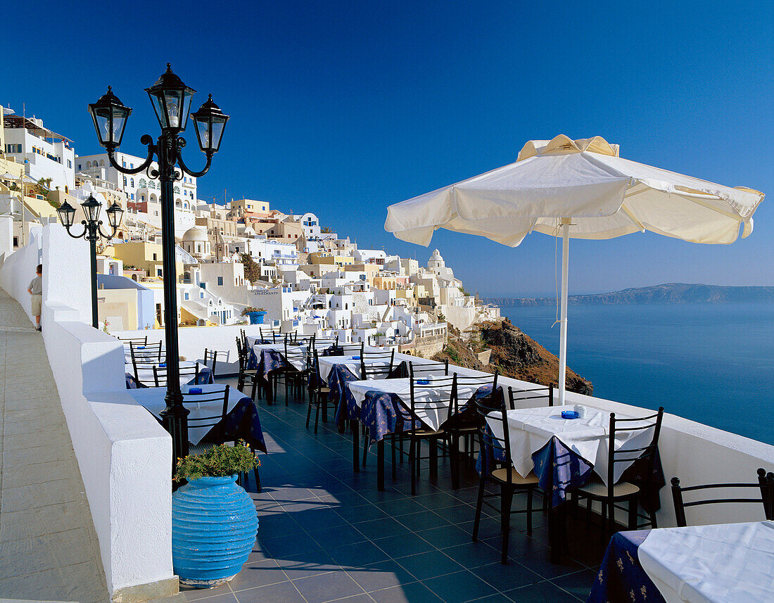 Terrace Restaurant, Fira, Santorini Island, Greek Islands