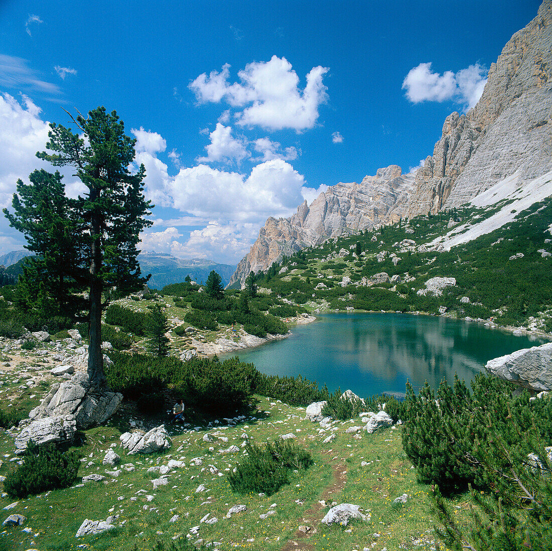 Lago De Lagazuoi with Centurines in Background, General Landscape, Trentino-Alto Adige, Italy